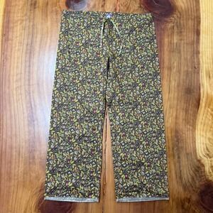 Dosa Women's Pants 2 Small Cotton Drawstring Wide leg Floral Lagenlook ZZ25